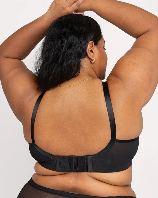 Sheer Mesh Balconette T-shirt Bra 1611 - Black