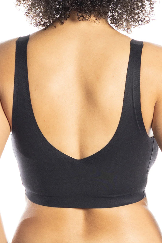 Brushed V-neck Wireless Bra 1681 - Black