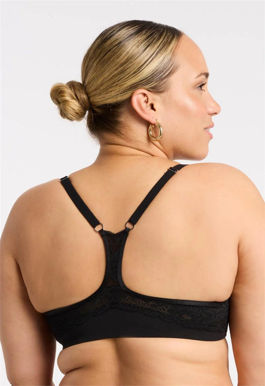 Racerback Front Close Plunge T-shirt Bra 9331 - Black