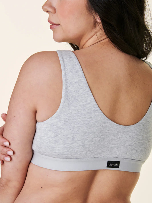 Cotton (X) Sleep Bra 12017BA - Grey Heather