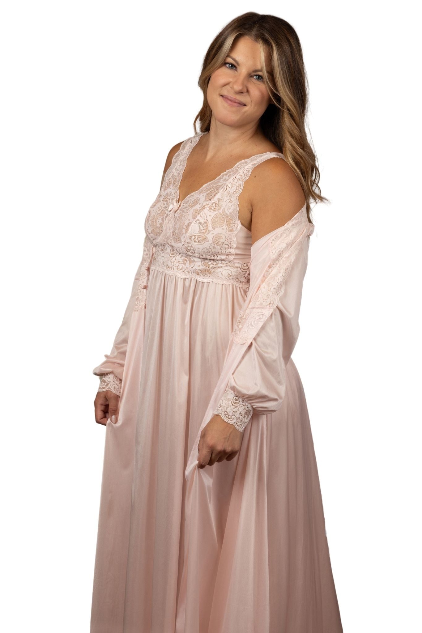 53" Lace Bodice Nightgown 30737 - Blush