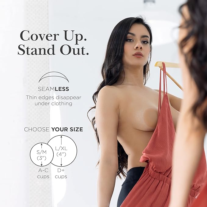 Nippies Adhesive Silicone Nipple Covers - Extra Coverage - Creme