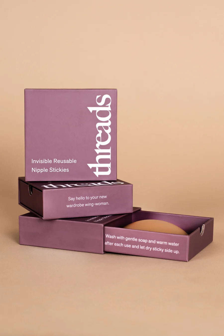 Threads Invisible Reusable Adhesive 8 cm Nipple Stickies N1 - Chai