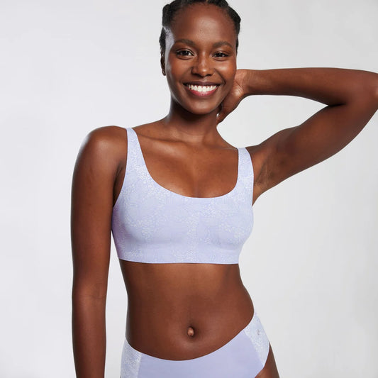 Bobbie (SC) Wireless Scoop T-shirt Bra - Moonstone Lace