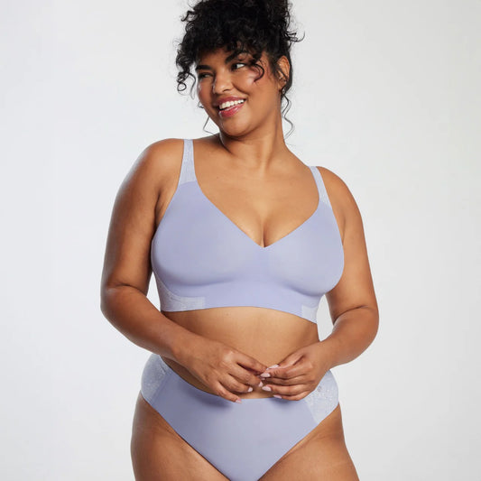 Starlette Wireless Plunge T-shirt Bra - Moonstone Lace