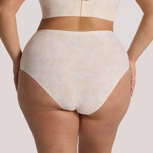 High Waisted Retro Bikini - Champagne Ginkgo