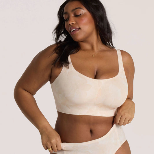 Bobbie (SC) Wireless Scoop T-shirt Bra - Champagne Ginkgo