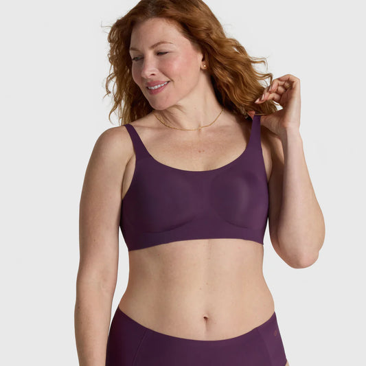 Structured Scoop (SC) Wireless T-shirt Bra - Plum