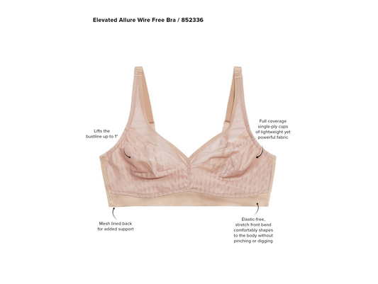 Elevated Allure Wireless Bra 852336 BK - Black