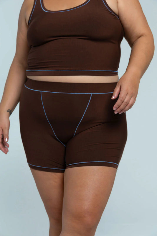 Mid Boxer (SC) - Brown / Sky Blue