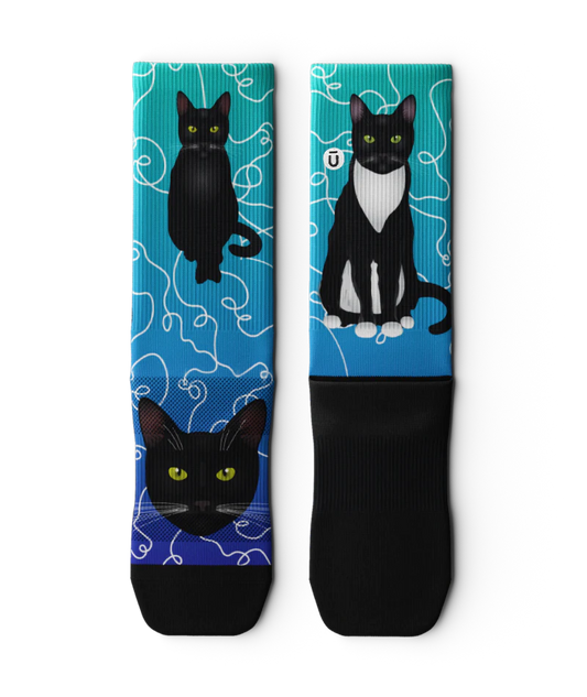 Unisex Performance Crew Socks - Kitten Around