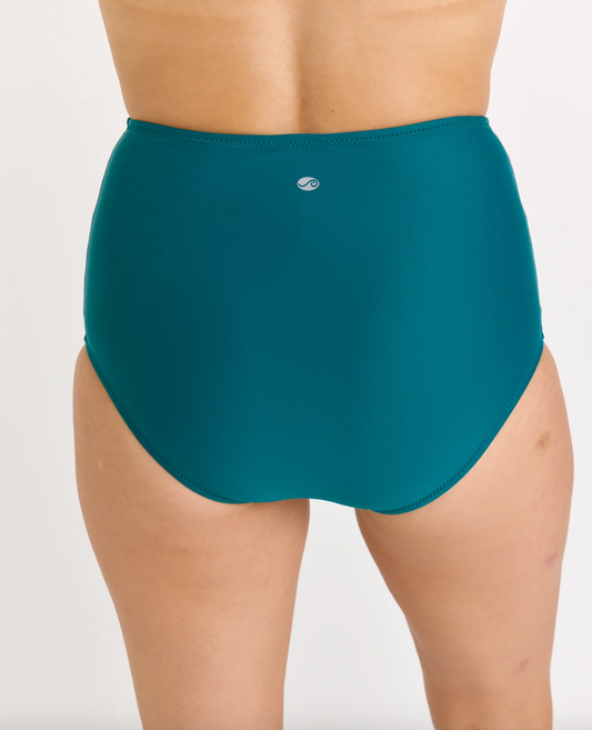 High Waisted Bikini Bottom with Front Tie 5217 - Dark Jade