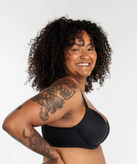 Buffy Smooth Flexwire Balcony T-shirt Bra - Black