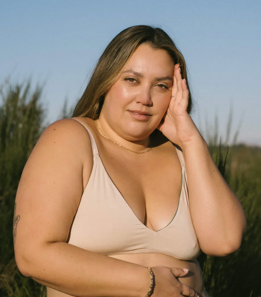 Wireless Triangle Bralette - Beige