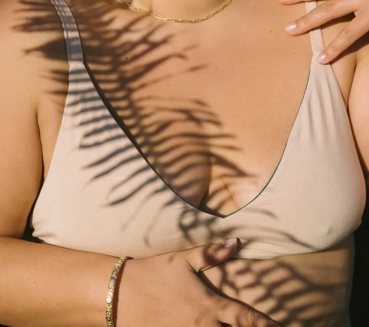 Wireless Triangle Bralette - Beige