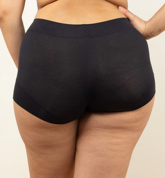 Pima Cotton (X) Mid-Rise Boyshorts - Black