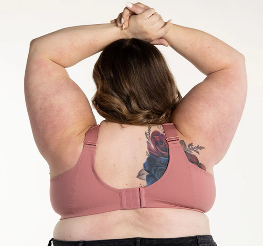 Ginger (X) Wireless Smooth Lace Full Coverage Bra - Dark Rose