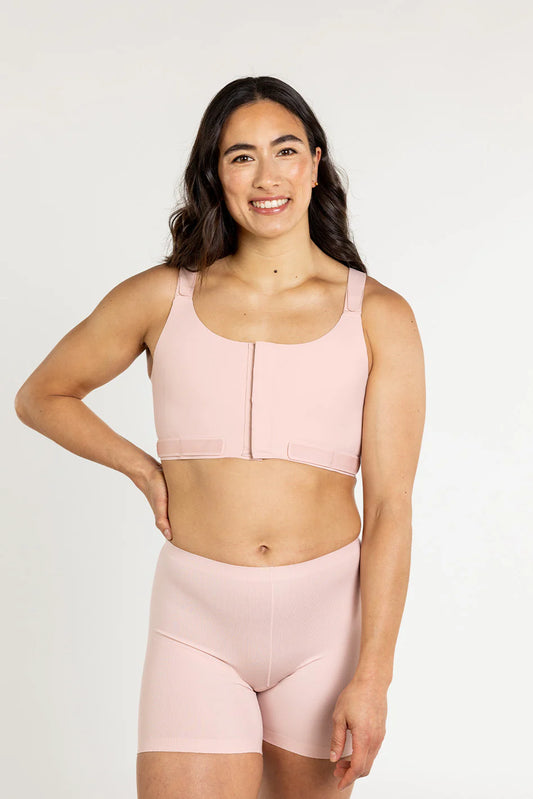 Soft Contour Post-Op Compression Bra - Powder Pink