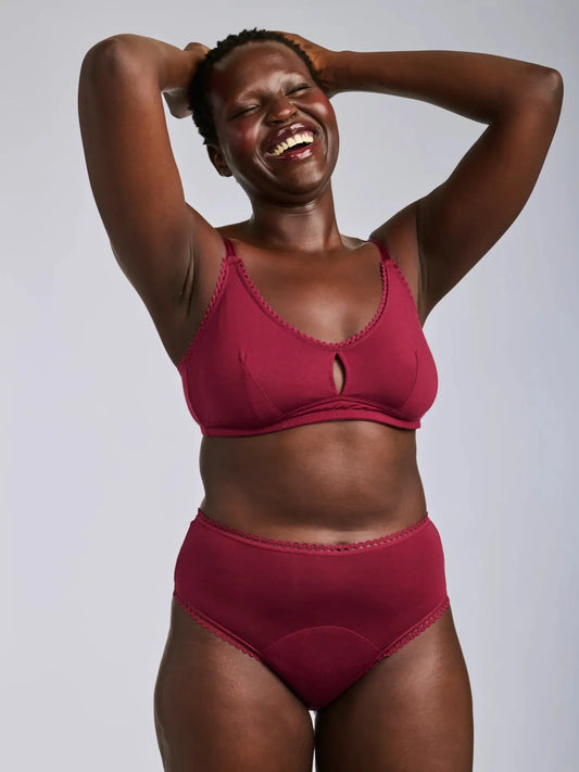 Essential Light Absorbency Leakproof Period Cheeky Panty - Merlot