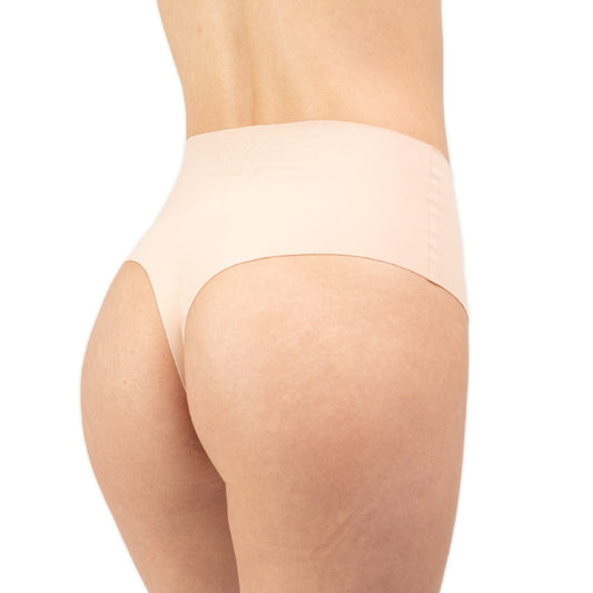 Organic Cotton High Waist Thong - Pale