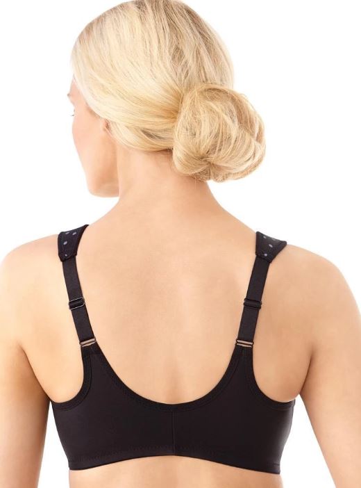 1245 (SC) Front Close Wonderwire - Black/Purple Polka Dot