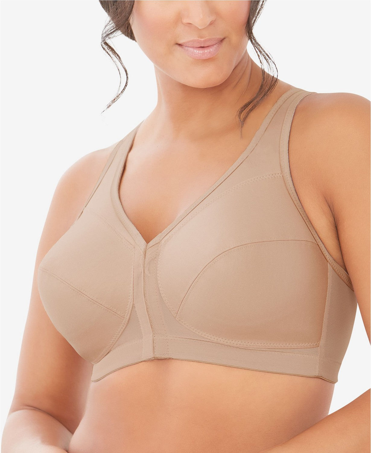 Glamorise Magiclift Natural Shape Wire-free Support Bra In Cappuccino