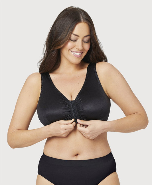 1803 (X) Front Close Wireless Comfort Bra - Black