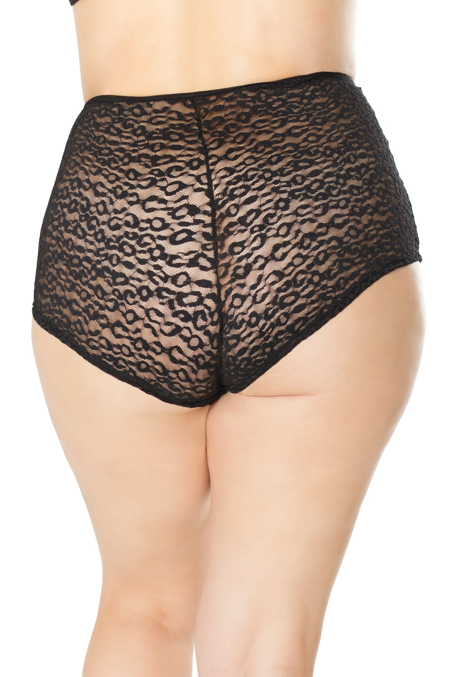 High Waist Mesh Booty Shorts 21136 - Black