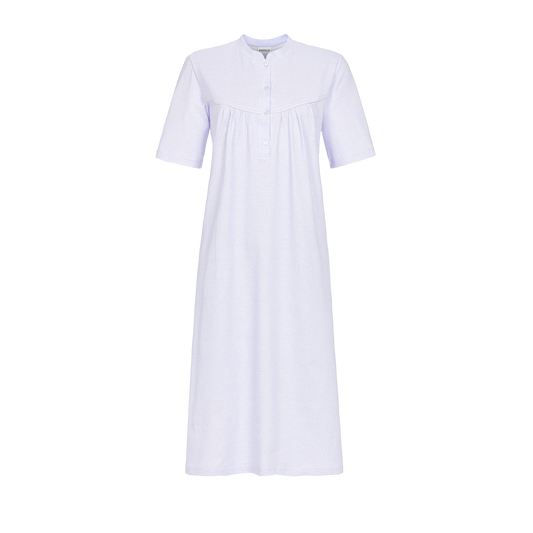100% Cotton Jersey Nightgown with Button Placket 2211022 - Hyacinth