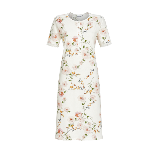 Nightgown with Button Placket  2211037 - Floral Champagne