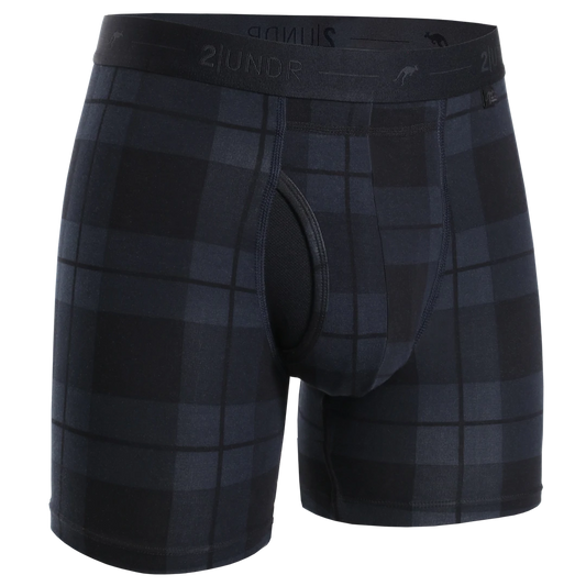 2UNDR 6" Day Shift Boxer Brief - Stealth Plaid