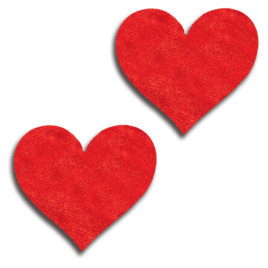 Satin Heart Pasties 31523 - Red