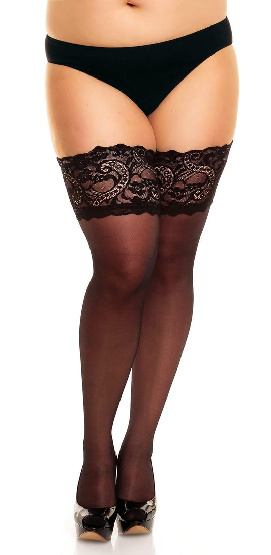 50315 Couture20 Stay-up Thigh Highs with Back Seam - Black