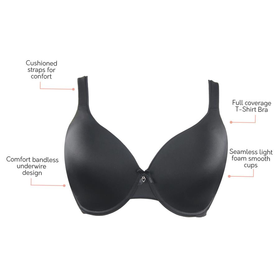 Jeanie Bandless T-Shirt Bra 4812 - Black