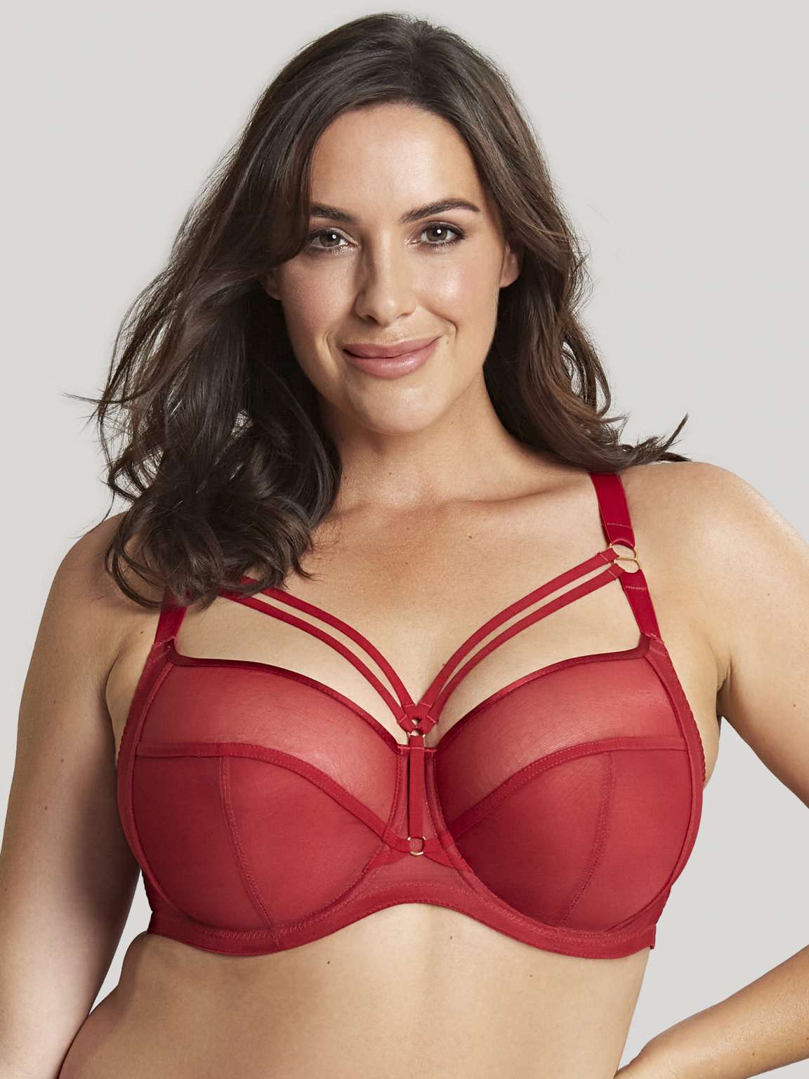 Dionne Strappy Full Cup Bra 9695 - Fiery Red – Purple Cactus Lingerie