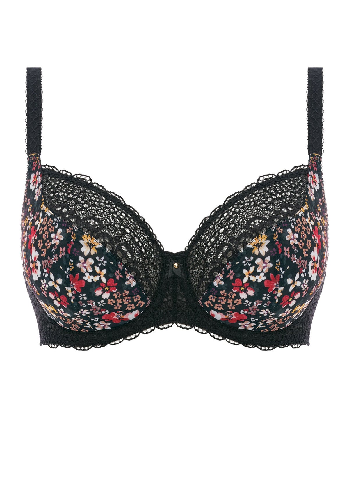 Boho Vibes Balcony Bra AA400706 - Black Floral