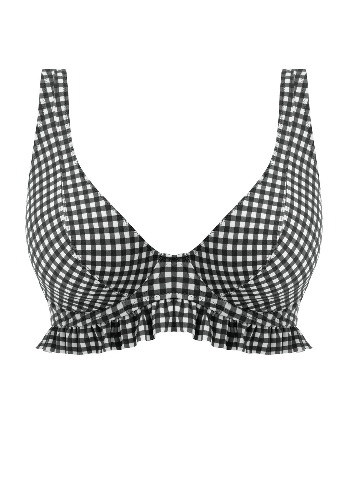 Check In Underwire High Apex Plunge Bikini Top AS201913 MOM - Monochrome