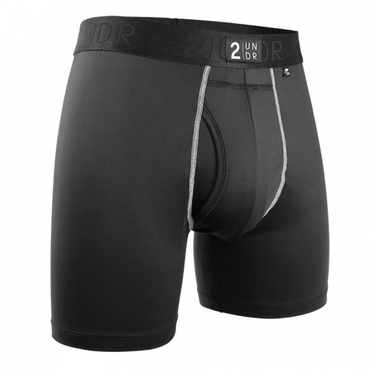 2UNDR 6" Power Shift Boxer Brief - Black