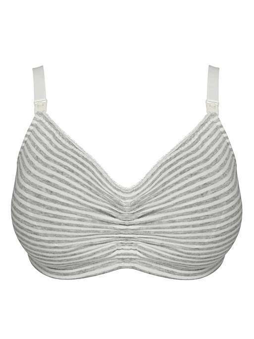 Blossom Wireless Nursing Bra - Grey/White