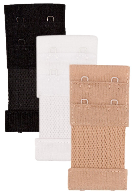 Bra Extenders 3-pack with Elastic Panel 444 - Various sizes - Beige/Black/White