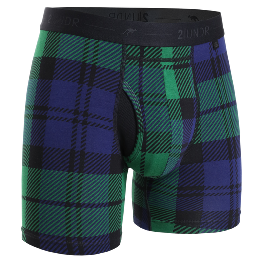 2UNDR 6" Day Shift Boxer Brief - Black Watch Plaid