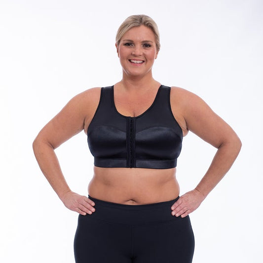 High Impact Wireless Front Closing Sport Bra NL100 - Black