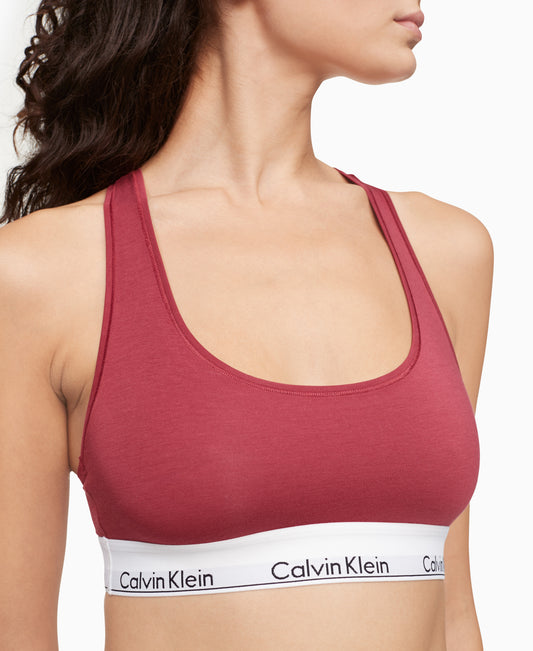 Modern Cotton Unlined Racerback Bralette F3785 - Deep Sea Rose