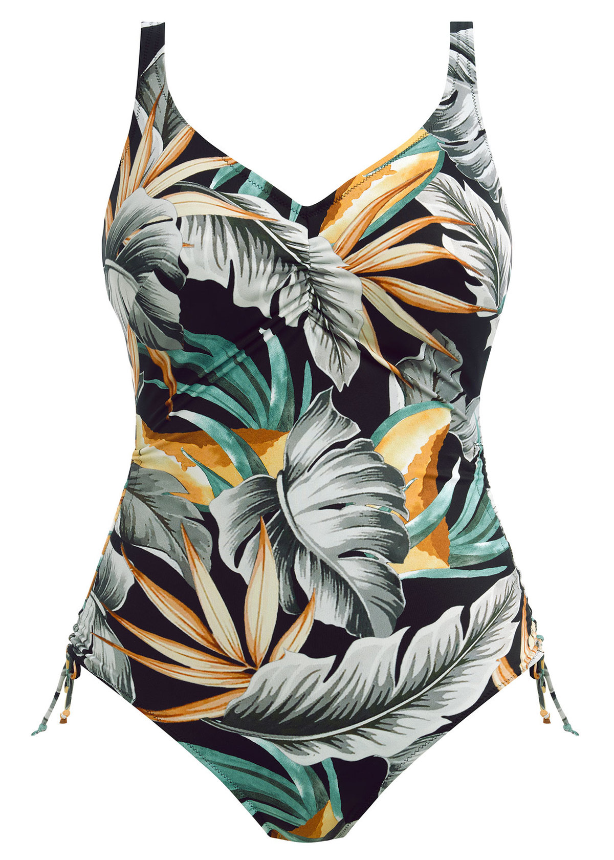 Bamboo Grove Underwire V-neck Swimsuit FS501630 - Jet