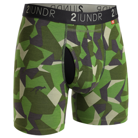 2UNDR 6" Swing Shift Boxer Brief - Green Camo