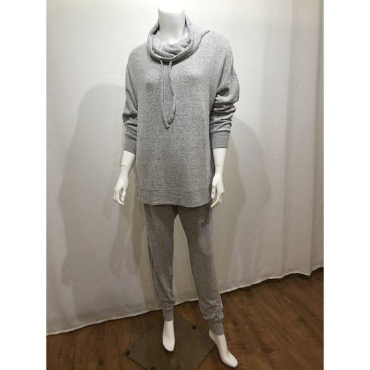 French Terry Cowl Neck Top 15478 - Charcoal