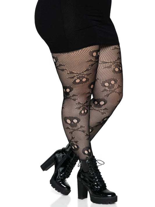 Pirate Skull Net Tights 9986 - Black