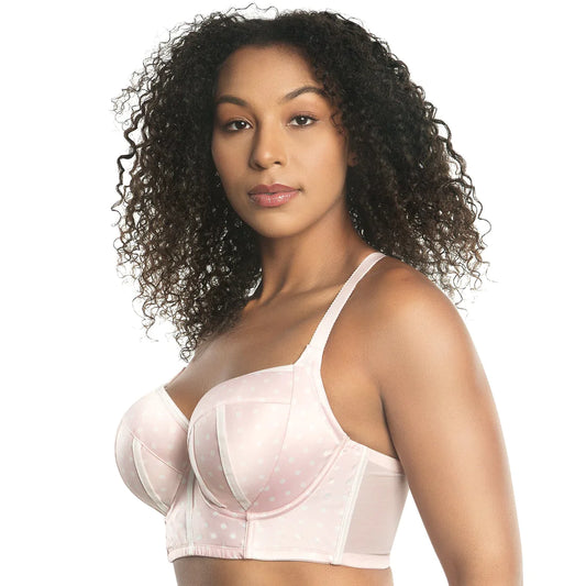 Charlotte Underwire Padded Longline Bra P6977 - Petal Pink Dot
