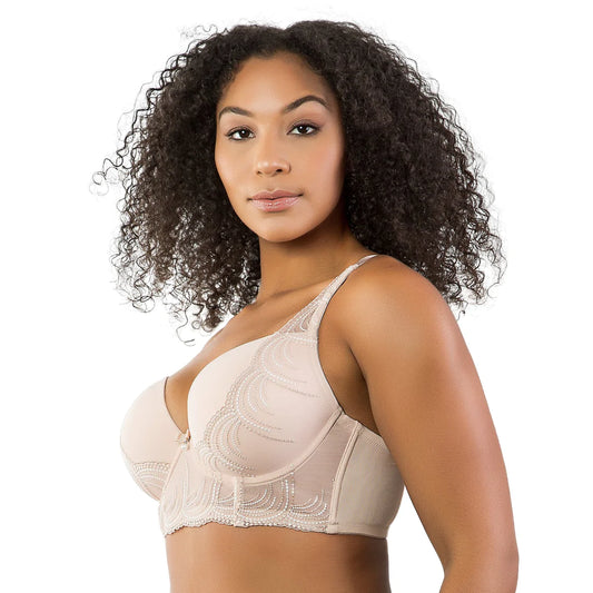 Pearl Longline (X) Plunge Bra P6091 - Cameo Rose