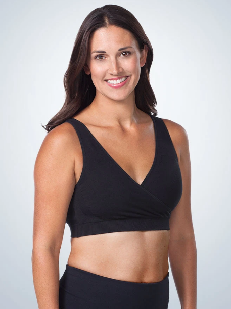 Harmony - Cotton Crossover Sleep, Leisure or Nursing Bralette 4011 - Black